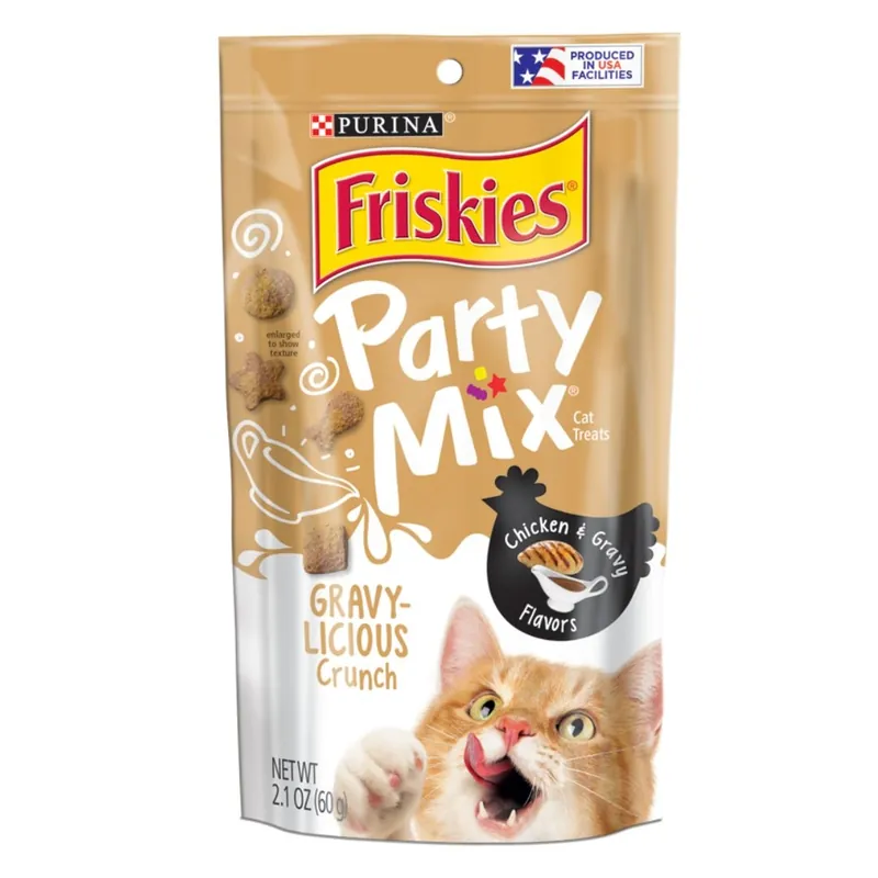 Purina Friskies Party Mix Chicken & Gravy Crunch Adult Cat Treats