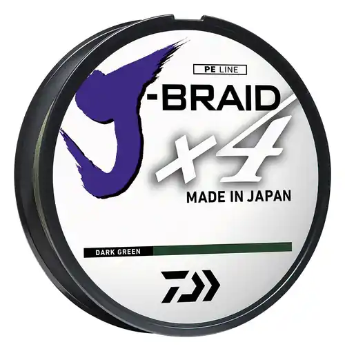 Daiwa J-Braid X4 Braided Line 150 Yards Dark Green