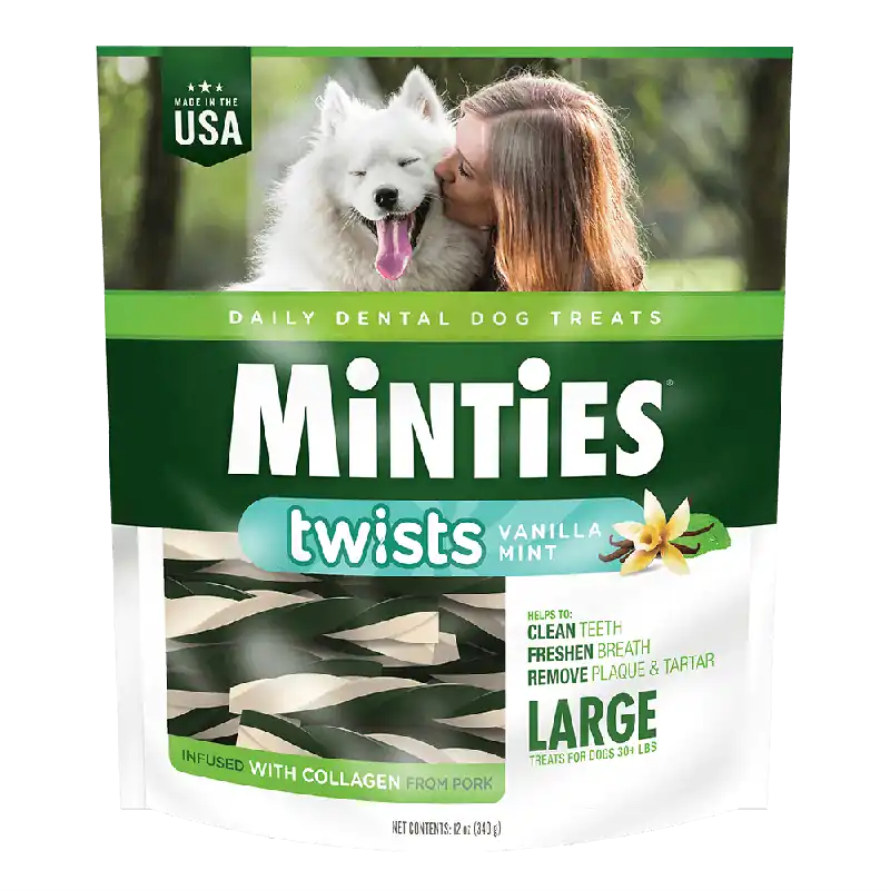 Minties® Twists Dog Dental Bone Chews - Large 12oz