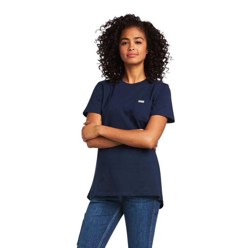 WOMEN‘S Style Rebar Cotton Strong Logo T-Shirt - Grey/Navy