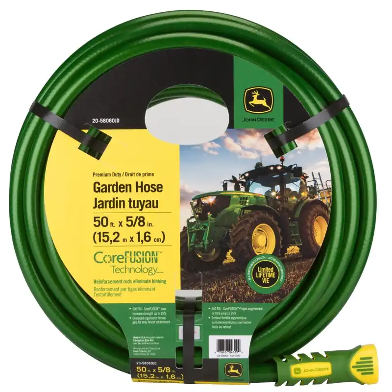 Swan John Deere CoreFusion Premium Duty Garden Hose 50 ft x 5/8 Inch