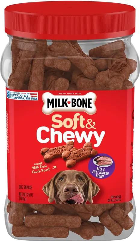 Milk-Bone Soft & Chewy Beef & Filet Mignon Recipe Dog Treats - 25 oz