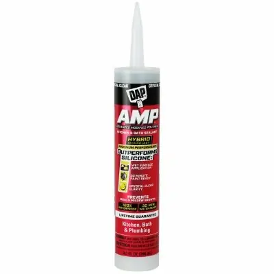 DAP AMP Advanced Modified Polymer Waterproof Kitchen, Bath and Plumbing Sealant - Clear 9oz