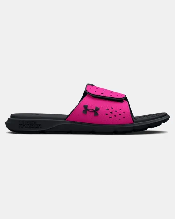 Under Armour Girls Ignite 7 Slides Sandals - Black/Pink
