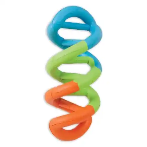 JW Dogs In Action Rubber Small Dog Toy - Multicolored