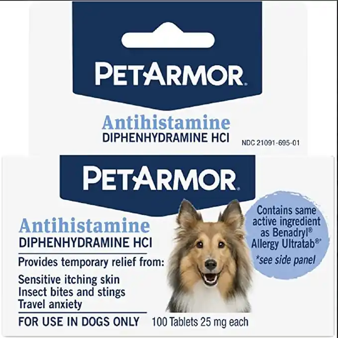 PetArmor Antihistamine Supplement for Dogs, 100 ct