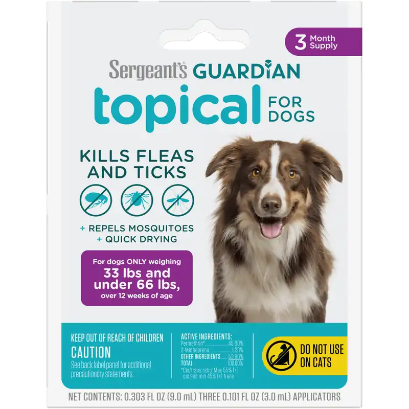 Sergeant’s GUARDIAN® Flea & Tick Topical for Dogs 33-66lbs