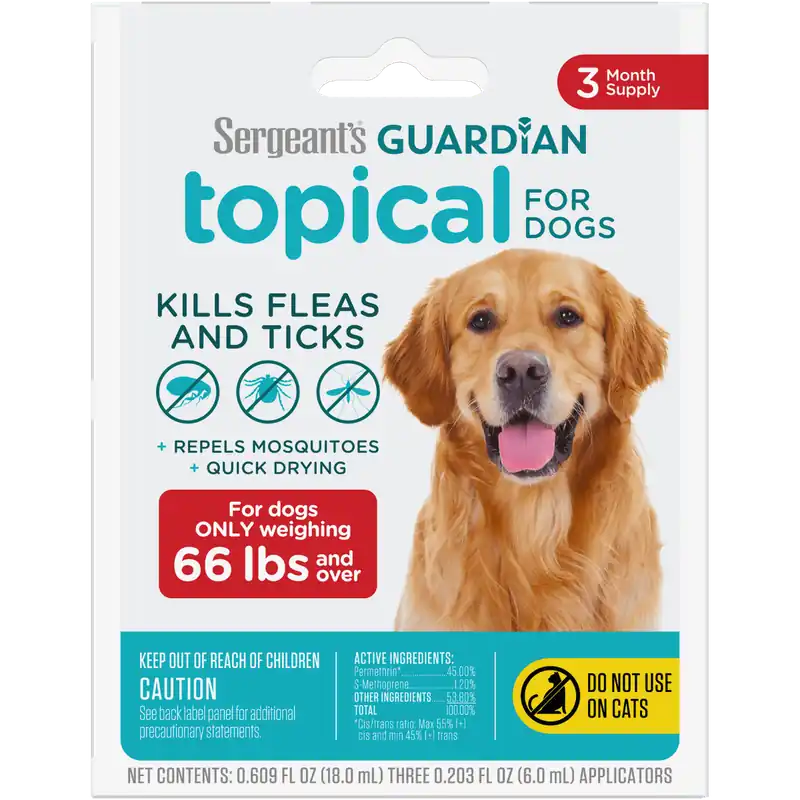 Sergeant’s GUARDIAN® Flea & Tick Topical for Dogs 66lbs+
