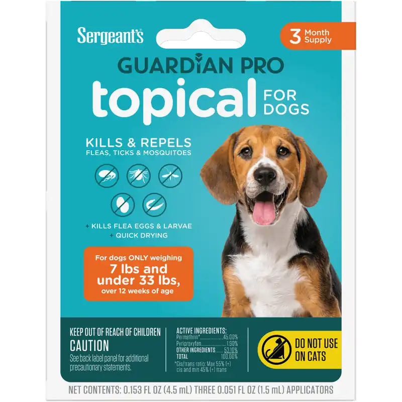 Sergeant’s GUARDIAN® PRO Flea & Tick Topical for Dogs 7-33Lbs 3 count