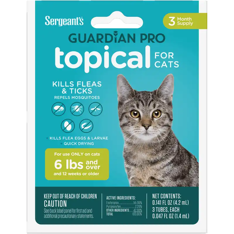 Sergeant’s GUARDIAN® PRO Flea & Tick Topical for Cats 6Lbs and Over
