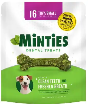 VetIQ Minties Tiny/Small Dental Dog Treats 16 Count