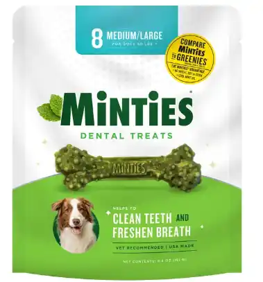 VetIQ Minties Medium/Large Dental Dog Treats 8 Count