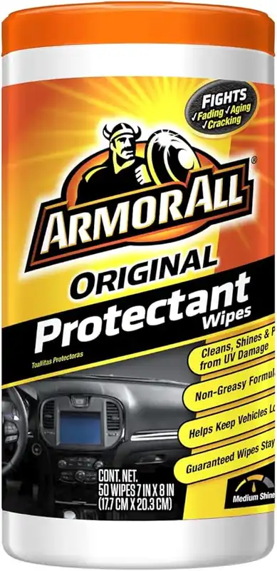 Armor All Car Protectant Wipes, Car Interior Cleaner with UV Protection 50ct