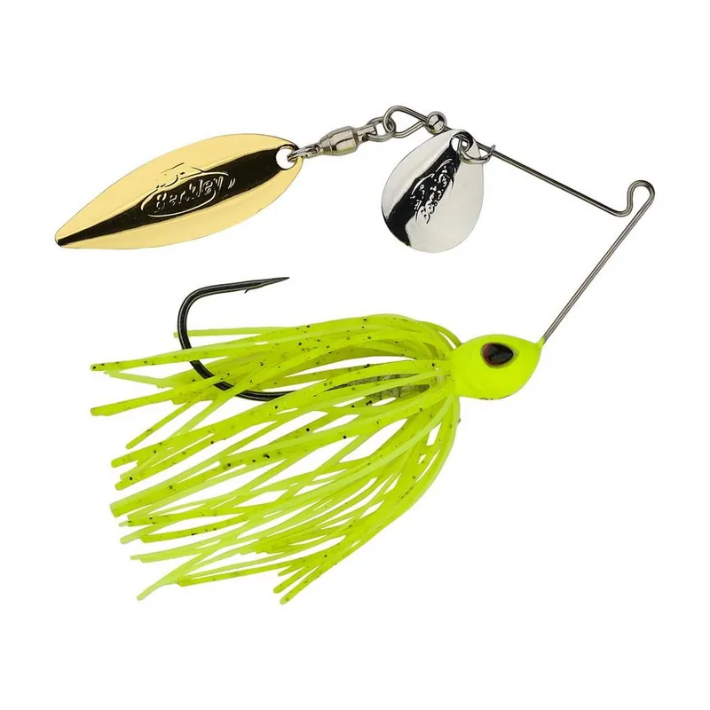 Berkley Power Blade Standard 3/16 Colorado Willow SpinnerBait Chartreuse Silver Gold