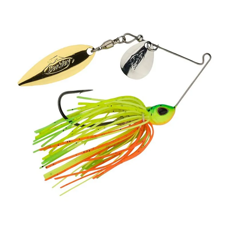 Berkley Power Blade Standard 3/16 Colorado Willow SpinnerBait Firetiger Silver Gold
