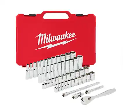 Milwaukee 1/4" Drive 50pc Ratchet & Socket Set - SAE & Metric