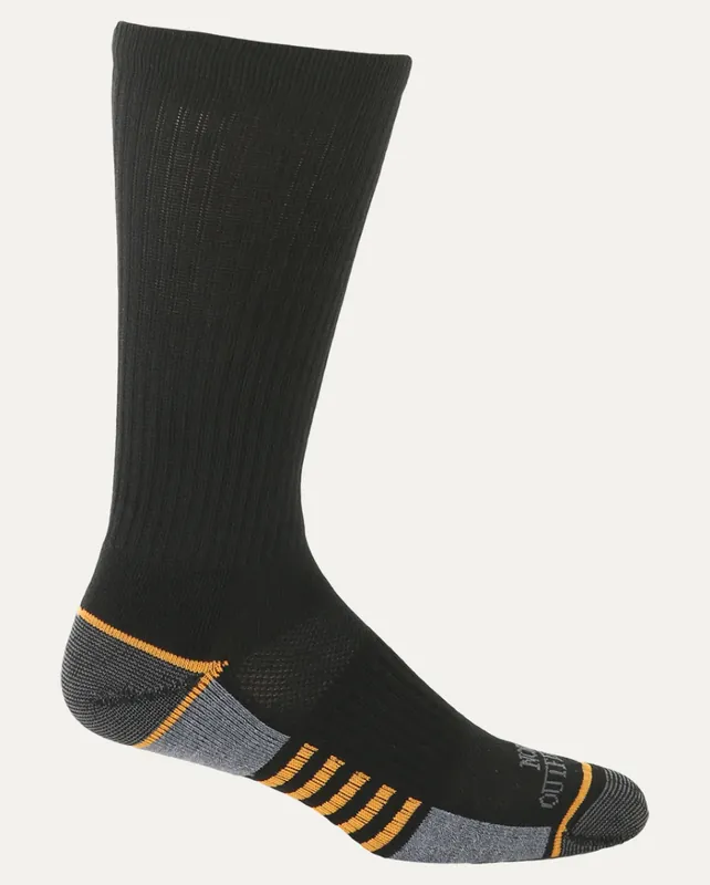 Noble Outfitters Men‘s Durable Crew Sock Black - Large 2Pk