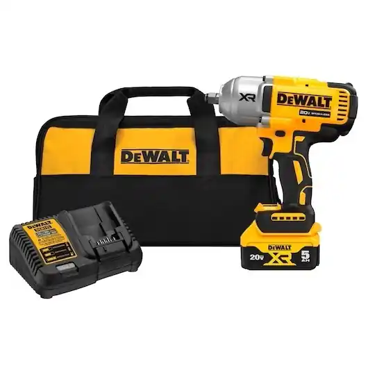 DEWALT 20V MAX* XR 1/2 Inch High Torque Impact Wrench Kit with Hog Ring Anvil