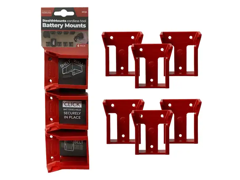 StealthMounts Milwaukee M18 Battery Mounts - 6Pk