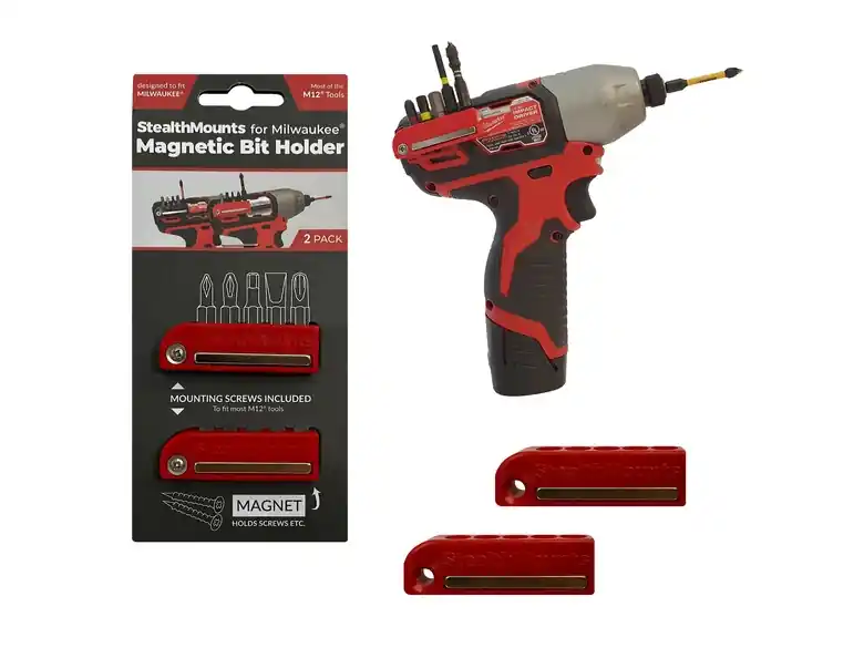 StealthMounts Magnetic Bit Holder for Milwaukee M12 Tools 2 Pack