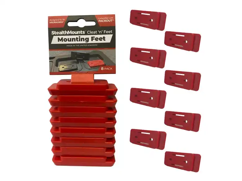 StealthMounts Cleat ‘n‘ Feet Mounting Feet 8 Pack - Red