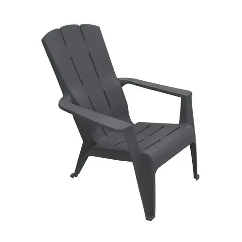 Gracious Living Contour Patio Adirondack Chair - Flat Grey