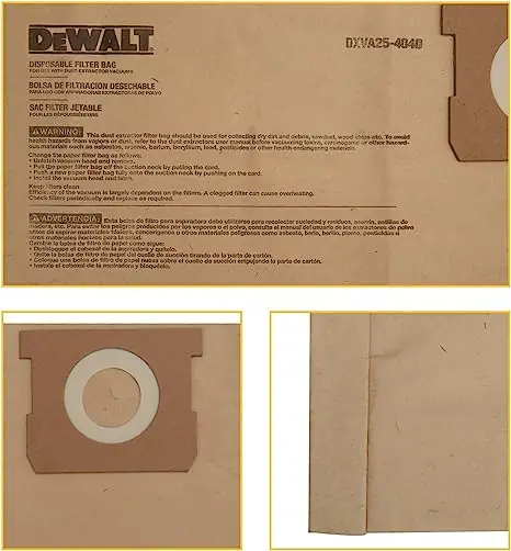 DEWALT DXVA25-4040 Shop Vac Dust Bag 4 Gallon