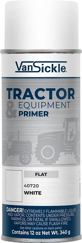 Van Sickle Paint 40720 Tractor & Equipment Primer Flat Paint - White - 12 oz Spray