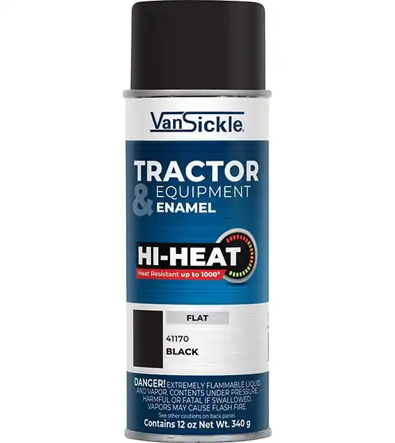 Van Sickle Paint 41170 Tractor & Equipment Enamel Hi-Heat Flat Paint - Black - 12 oz Spray