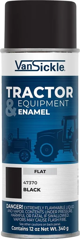 Van Sickle Paint 47370 Tractor & Equipment Enamel Flat Paint – Black - 12 oz Spray