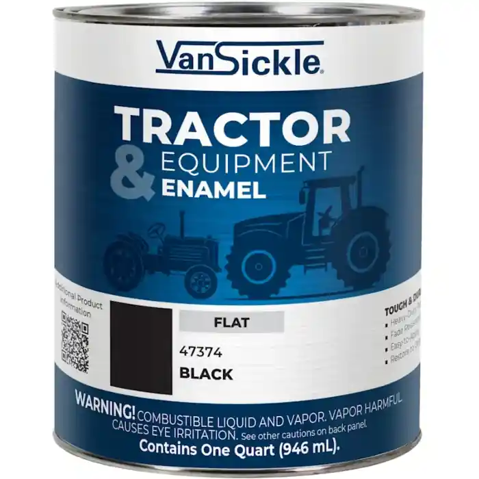 Van Sickle Paint 47374 Tractor & Equipment Enamel Flat Paint – Black - 1 Quart