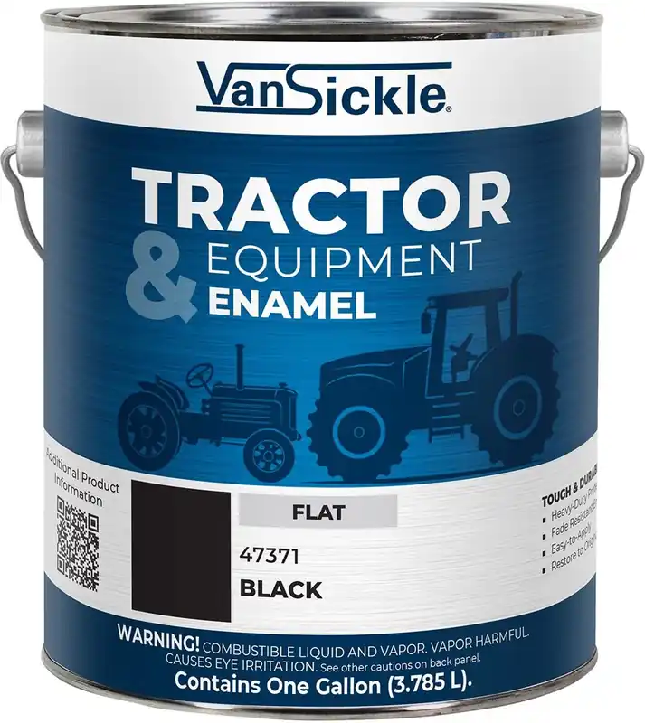 Van Sickle Paint 47371 Tractor & Equipment Enamel Flat Paint – Black - 1 Gallon