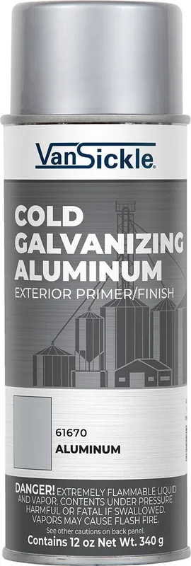 Van Sickle Paint 61670 Cold Galvanizing Exterior Primer/Finish Paint - Aluminum - 12 oz Spray
