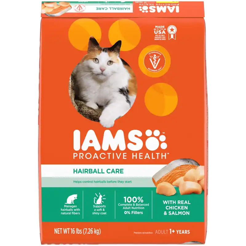 IAMS Proactive Health Hairball Care Chicken & Salmon Recipe - 16lbs