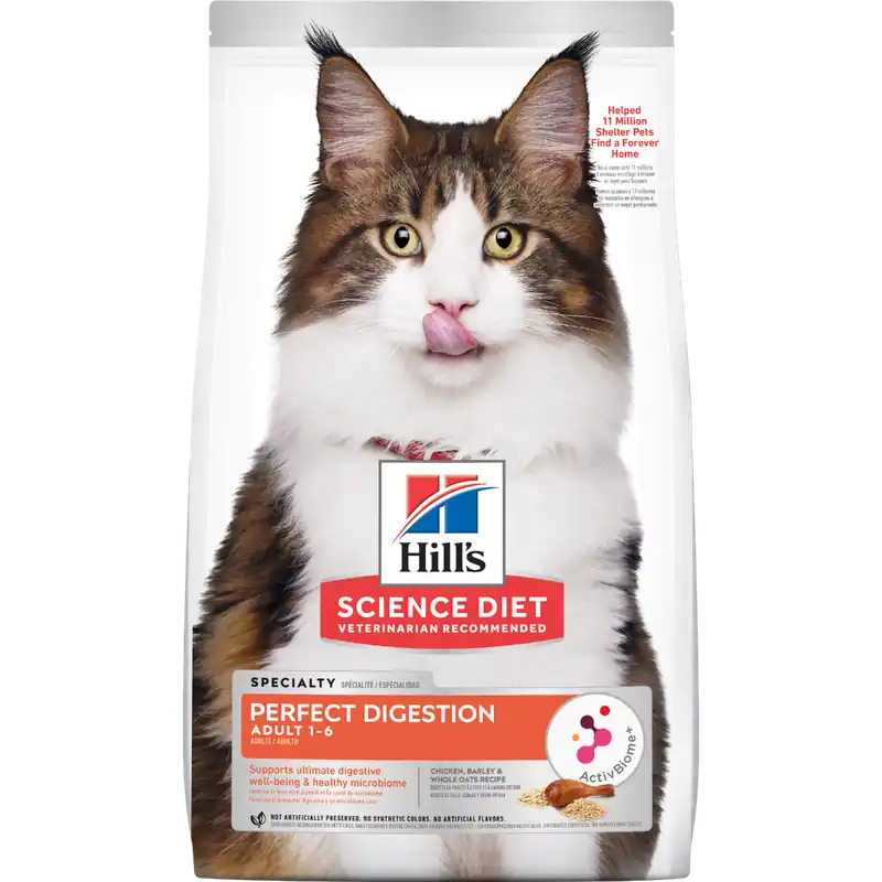 Hill‘s Science Diet Adult Perfect Digestion Chicken, Barley & Whole Oats Recipe Cat Food - 3.5lbs