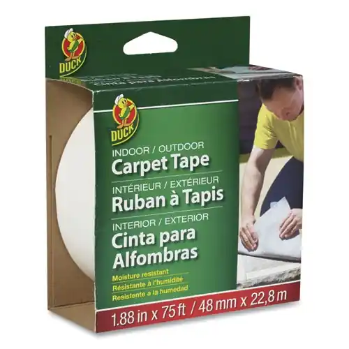Duck Brand Carpet Tape 3" Core, 1.88" x 75 ft - White