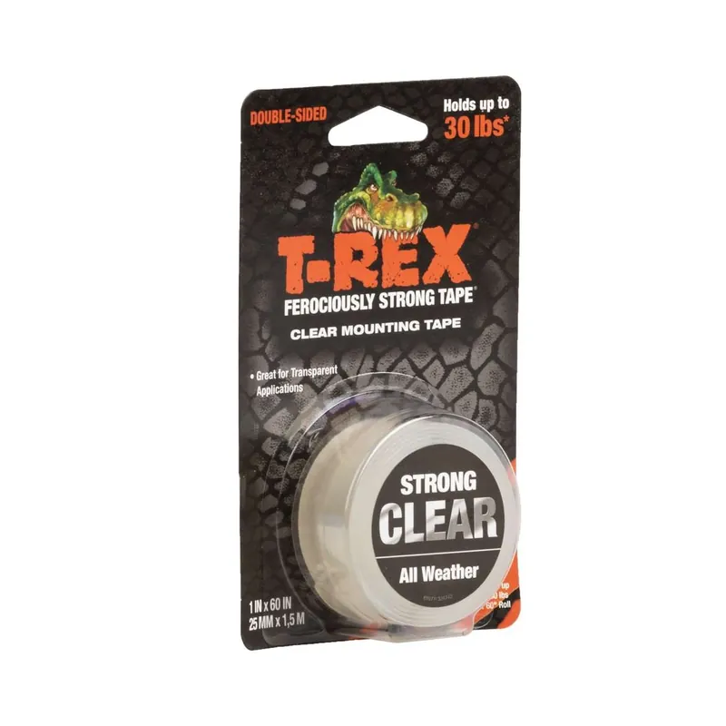 T-Rex Strong and Clear Mounting Tape - Clear, 1 in. x 60 in.