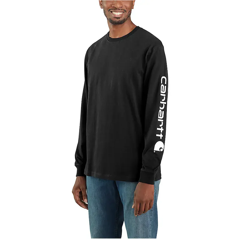 Carhartt K231 Men‘s Long-Sleeve Logo Graphic T-Shirt - Black