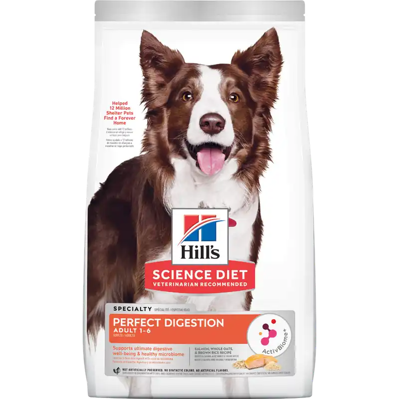 Hill‘s Science Diet Adult Perfect Digestion Salmon & Brown Rice Recipe Dog Food 22 lbs.