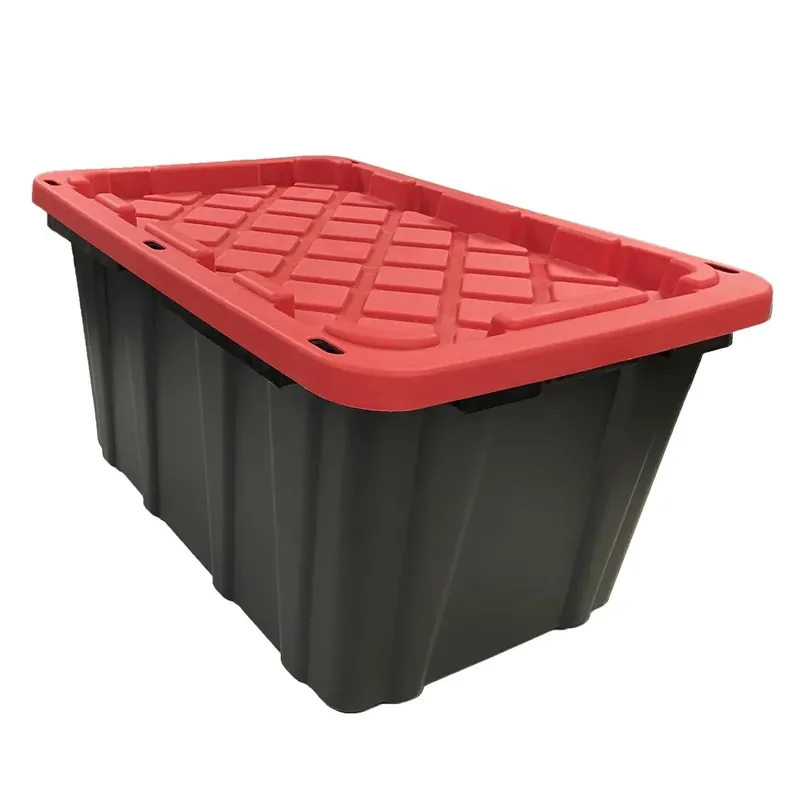 Edge Plastics Red Lid Heavy-Duty Storage Tote - 27 Gallon