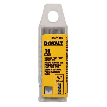 DeWalt PILOT POINT(R) Tip Cut-Out Bit 1/8 10pc