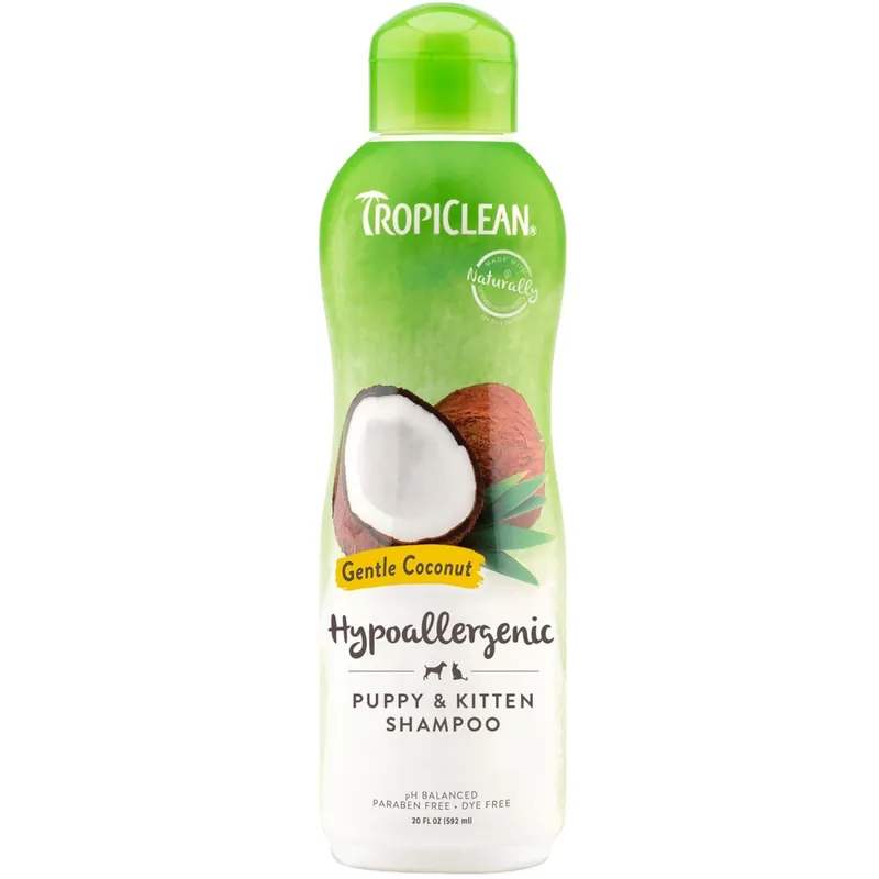 TropiClean Gentle Coconut Hypoallergenic Shampoo for Puppies & Kittens 20oz