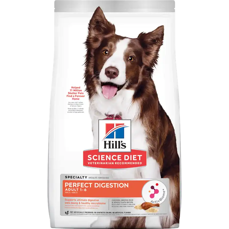 Hill‘s Science Diet Adult Perfect Digestion Chicken, Barley & Whole Oats Recipe Dog Food 3.5 lb Bag