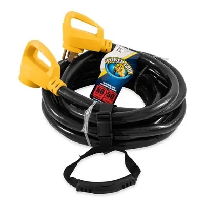 Camco 50Amp Power Grip Extension Cord - 30‘ 125-250V / 12500W 6 / 8Ga, cETLus