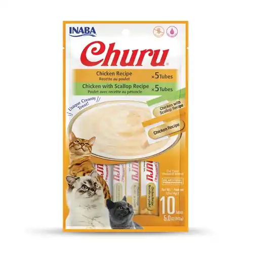 Inaba Churu Grain Free Chicken Lickable Cat Treat Variety 10 Pack