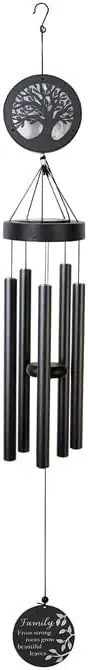 Carson Home Accents Family Wind Chime, Solar, 45-inch Length