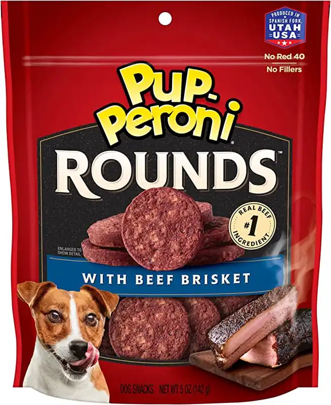 Pup-Peroni Rounds Beef Brisket Dog Treats, 5 Ounce Bag