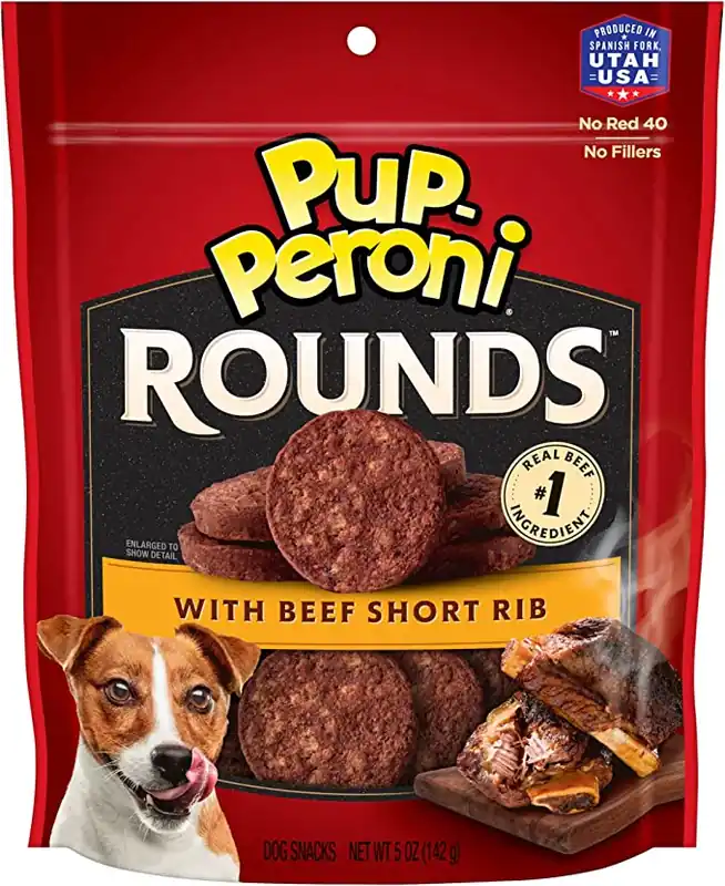 Pup-Peroni Rounds Beef Short Rib Dog Treats, 5 Ounce Bag