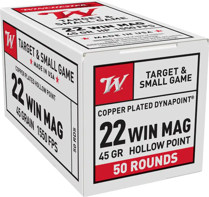 WINCHESTER DYNAPOINT .22MAG 45GR COPPER-PLATED HP 50RDS