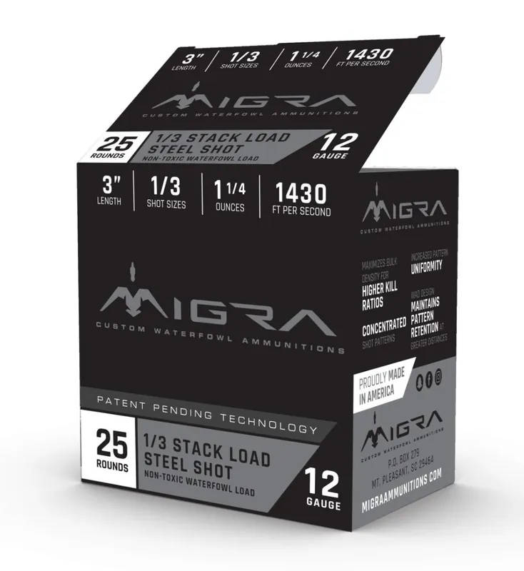 MIGRA STEEL SHOT 12 GAUGE 3" 1 1/4 OZ 1-3 SHOT - M12S13